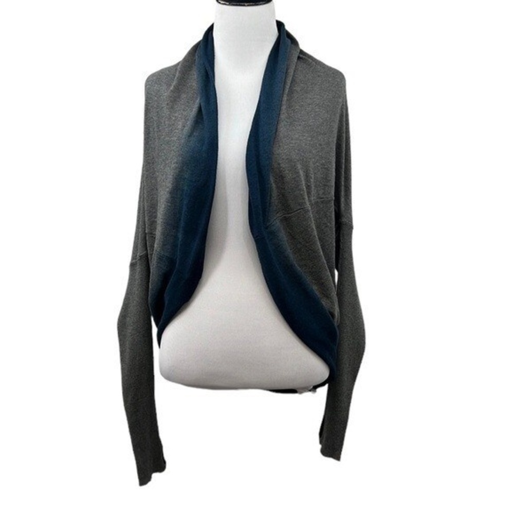 CaLia Carrie Underwood Sweater Womens Medium Gray‎ Blue Cardigan Shrug